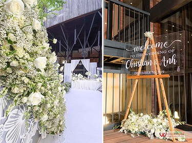 Backdrop chụp ảnh cưới tông màu trắng