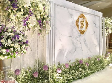 Backdrop Chụp ảnh đám Cưới Tông Trắng Tím (2)