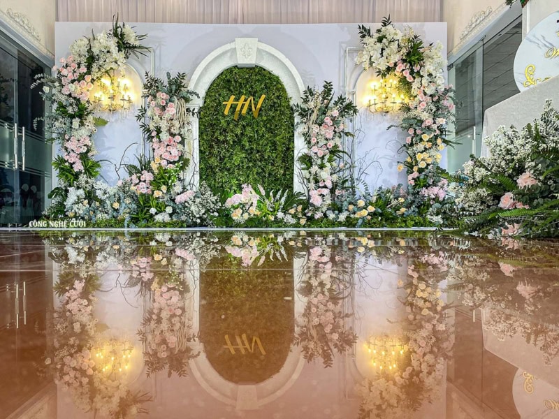 Backdrop cưới phong cách hiện đại