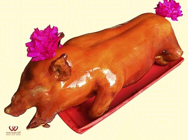 Mâm quả heo sữa quay cưới hỏi