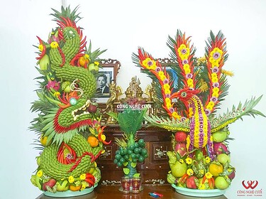 Rồng Phụng trái cây đám cưới