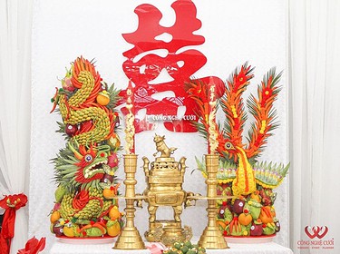 Rồng Phụng trái cây đám cưới