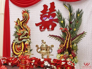 Rồng Phụng trái cây đám cưới