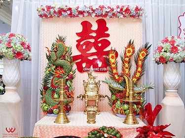 Rồng Phụng trái cây đám cưới