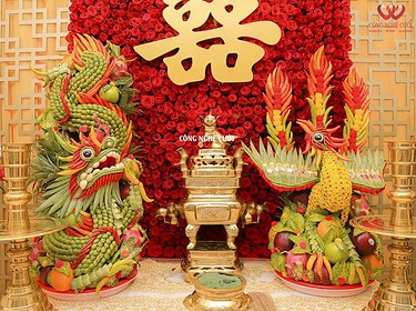 Rồng Phụng trái cây đám cưới