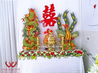 Rồng Phụng trái cây đám cưới