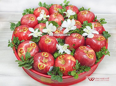 Mâm quả cưới hỏi Táo đỏ