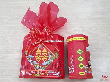 Cặp trà cưới hỏi mâm quả