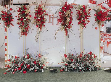 Backdrop Chụp ảnh đám Cưới Tông đỏ (1)