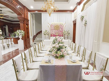 Gói trang trí nhà cưới hỏi hoa tươi đẹp