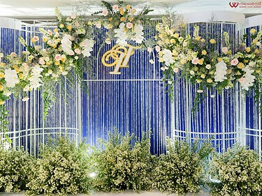 Trang Trí Backdrop Tiệc Cưới Tại The Riverie SaiGon, Dịch Vụ Cưới Hỏi Trọn Gói (9)