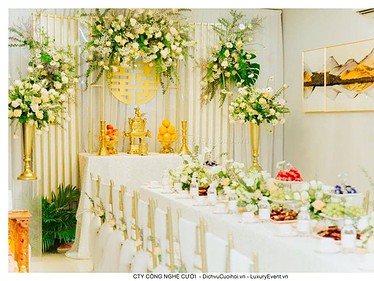 Trang trí lễ gia tiên đám cưới tại nhà quận 7