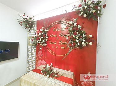 Trang trí nhà đám cưới tông màu đỏ (1)