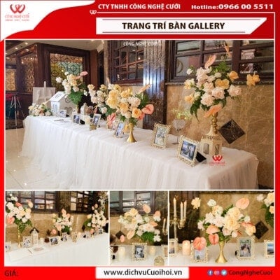 Mẫu Trang Trí Bàn Gallery Đám Cưới