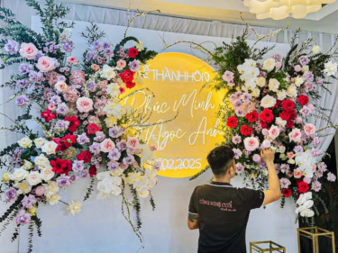Trang Trí Nhà Lễ Gia Tiên đám Cưới Tông Hồng