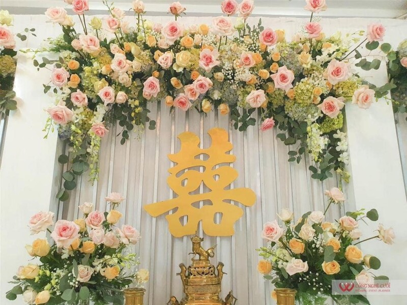 Trang trí lễ gia tiên đám cưới tại nhà