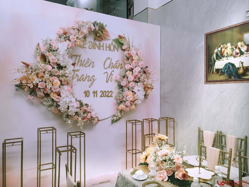 Phông Cưới Lễ Gia Tiên Tồng Cam Hồng