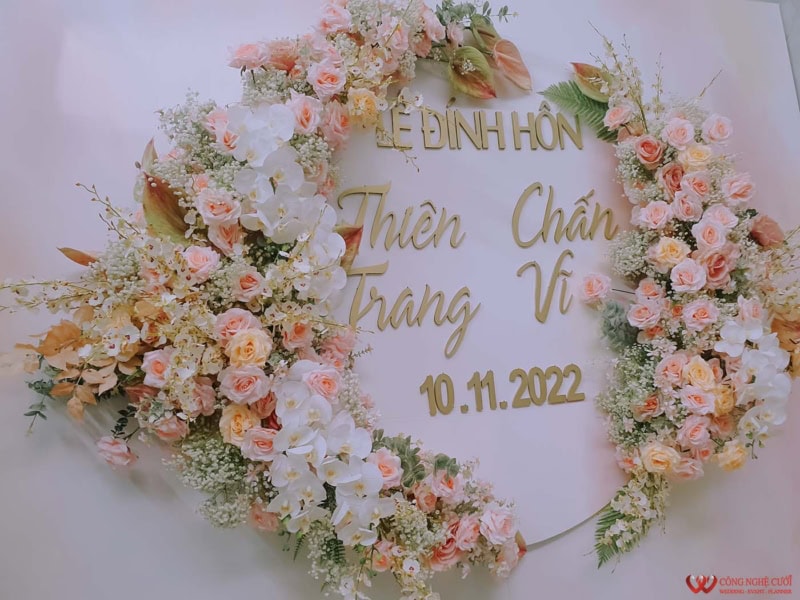 Phông Cưới Lễ Gia Tiên Tồng Cam Hồng