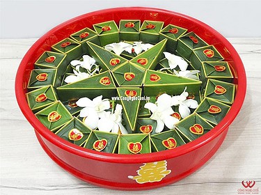 Mâm quả bánh xu xê lá dừa cưới hỏi