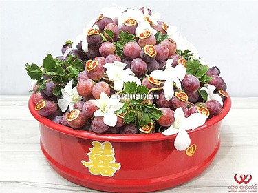 Mâm quả trái cây nho mỹ cưới hỏi