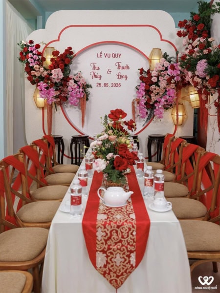 Trang Trí Gia Tiên Tông đỏ Hồng