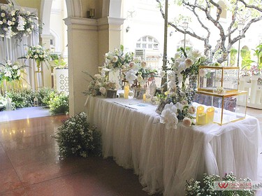 Trang trí bàn gallery tiệc cưới