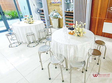Cho thuê bàn tròn ghế inox đám cưới