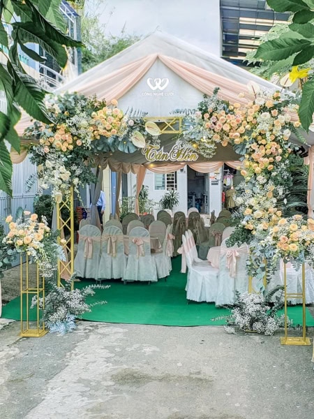 Cổng Hoa đám Cưới Màu Vàng