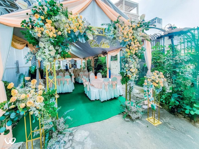 Cổng Hoa đám Cưới Màu Vàng