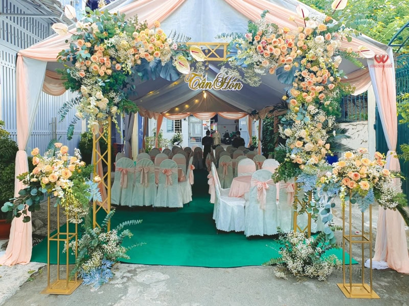 Cổng Hoa đám Cưới Màu Vàng