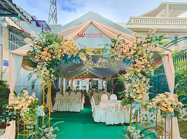 Cổng Hoa đám Cưới Màu Vàng