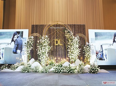 Trang Trí Backdrop Sân Khấu Tiệc Cưới Tại Pavillon Tân Sôn Nhất (1)