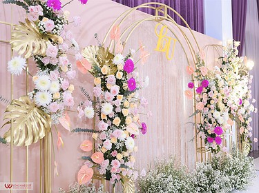 Trang Trí Backdrop Chụp ảnh Tiệc Cưới Tại Pavillon Tân Sơn Nhất