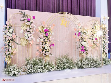 Trang Trí Backdrop Chụp ảnh Tiệc Cưới Tại Pavillon Tân Sơn Nhất