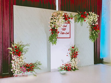 Trang Trí Backdrop Chụp ảnh Tiệc Cưới Nhà Hàng Pavillon Tân Sơn Nhất (1)