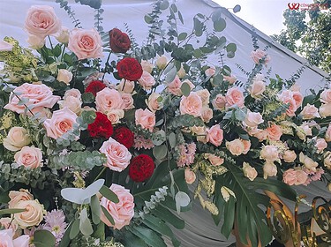 Cổng Hoa Cưới Hỏi Tông Màu Hồng (3)