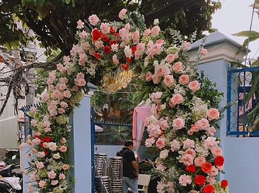 Cổng Hoa Lễ đính Hôn Tông Hồng (8)