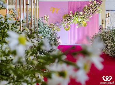Trang Trí Backdrop Chụp ảnh Tiệc Cưới Nhà Hàng Ái Huê (3)
