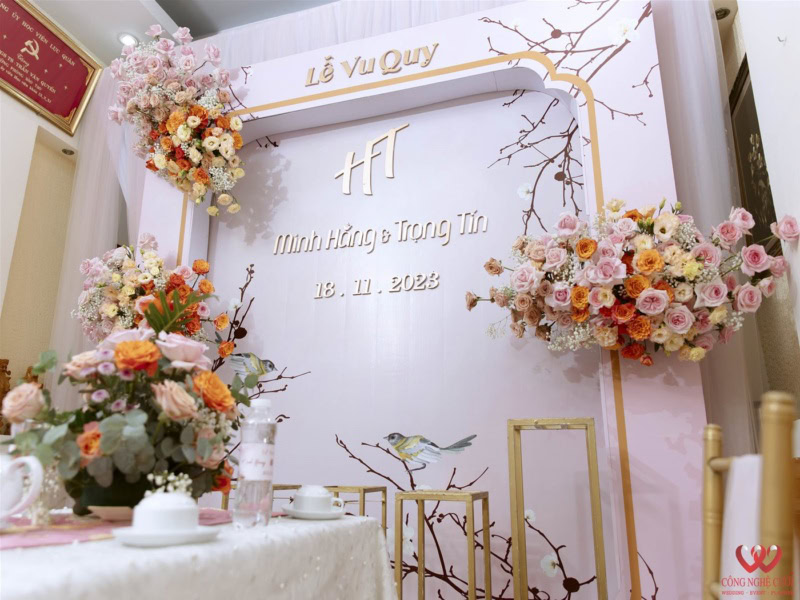 Trang Trí Gia Tiên Tông Hồng Pastel đám Cưới (7)