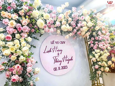 Trang Trí Phông Cưới Lễ Vu Quy Tông Hồng (4)