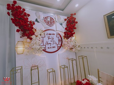 Trang Trí đám Cưới Lễ Gia Tiên Tông Màu đỏ