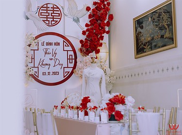 Trang Trí đám Cưới Lễ Gia Tiên Tông Màu đỏ