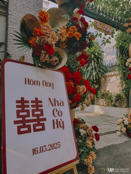 Cổng Hoa đám Cưới Tông đỏ Cam