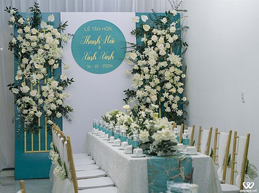 Trang Trí Lễ Gia Tiên đám Cưới Tông Xanh