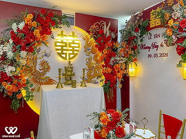 Trang Trí Gia Tiên Tông Màu đỏ Truyền Thống