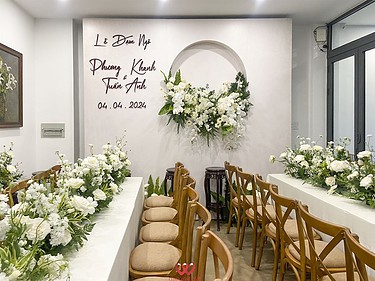 Trang Trí Lễ Dạm Ngõ Tông Trắng