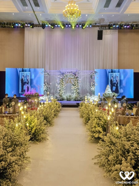 Trang Trí Lối đi Tiệc Cưới Tại Pavillon Tân Sơn Nhất