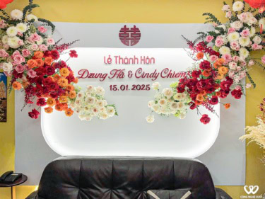 Trang Trí Gia Tiên Tông Màu đỏ Cam Sang Trọng (1)