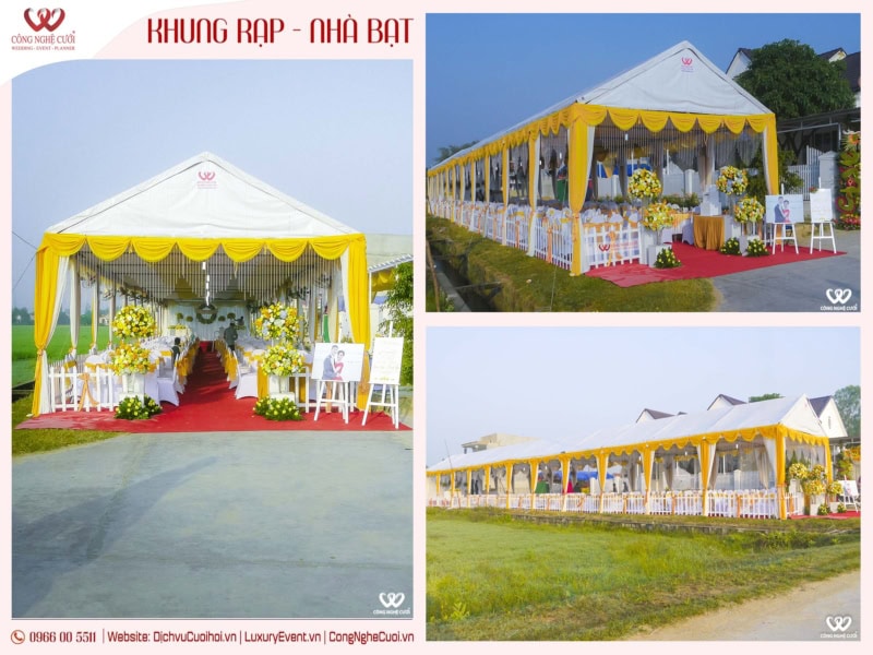 Khung Rạp Cưới Hỏi Tông Màu Vàng đồng