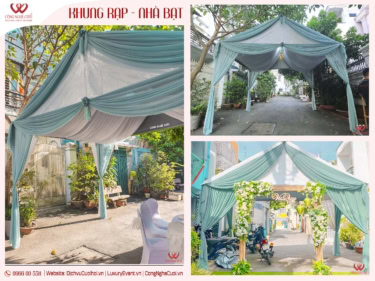 Khung Rạp Cưới Hỏi Tông Xanh Xi Măng